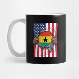 Ghana Flag American Flag Ripped - Gift for Ghanaian From Ghana Mug